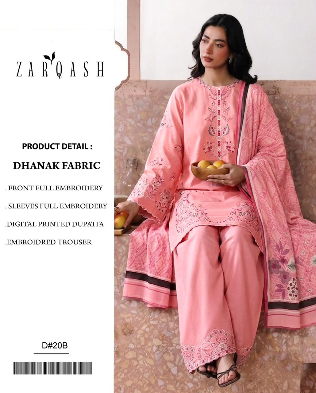 Dhanak 3PC – Heavy Embroidered Collection